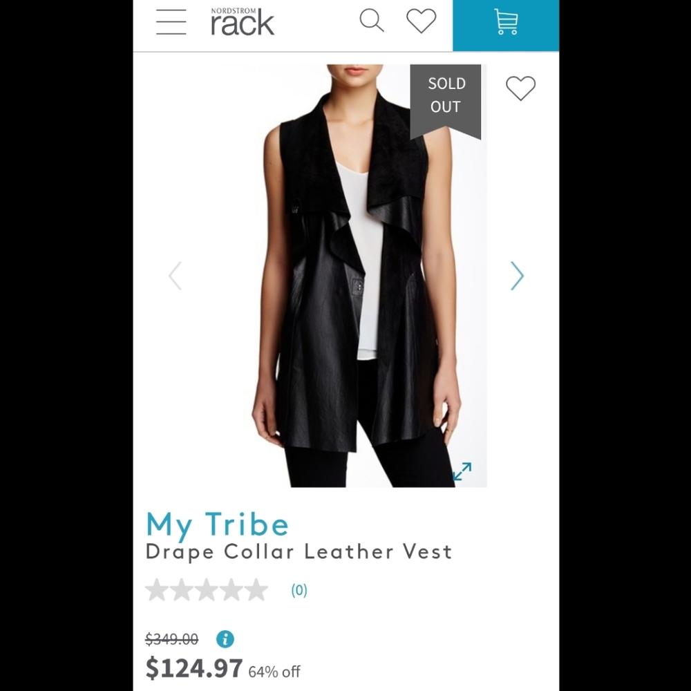 100% Leather Sleeveless Vest (size: XS)